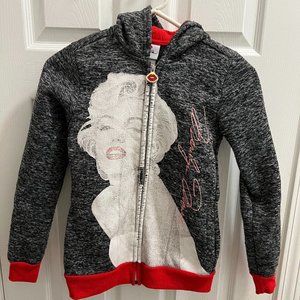 Marilyn Monroe Girls Grey Hoodie.